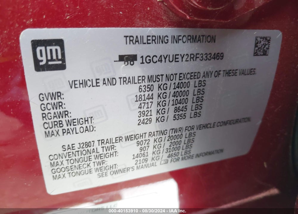 2024 CHEVROLET SILVERADO 3500HD 4WD  LONG BED LTZ VIN: 1GC4YUEY2RF333469