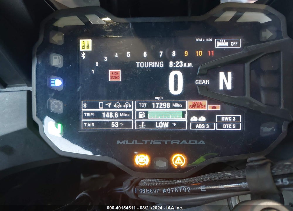 2016 DUCATI MULTISTRADA 1200/1200 S/PIKES PEAK VIN: ZDM12BWW8GB005925
