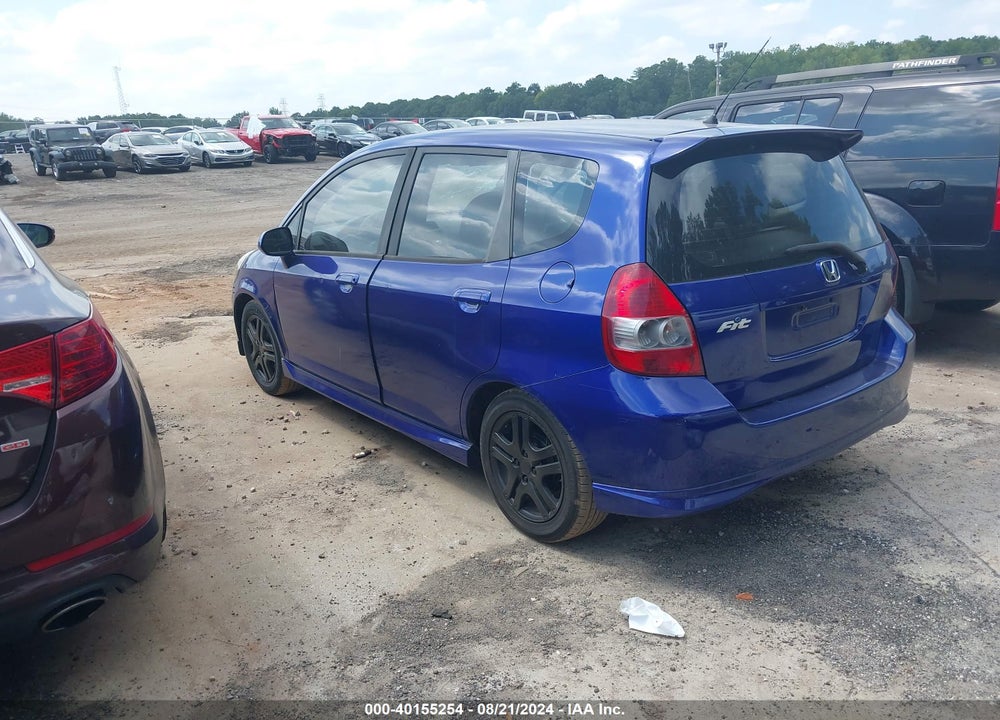 2007 HONDA FIT SPORT VIN: JHMGD38657S015961