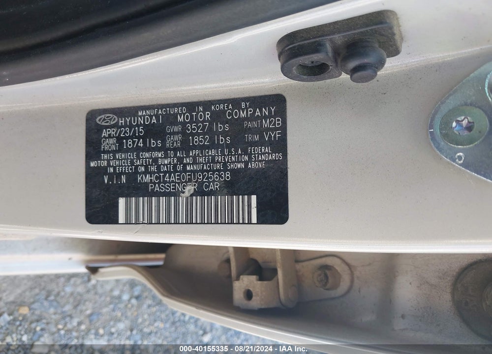 2015 HYUNDAI ACCENT GLS VIN: KMHCT4AE0FU925638