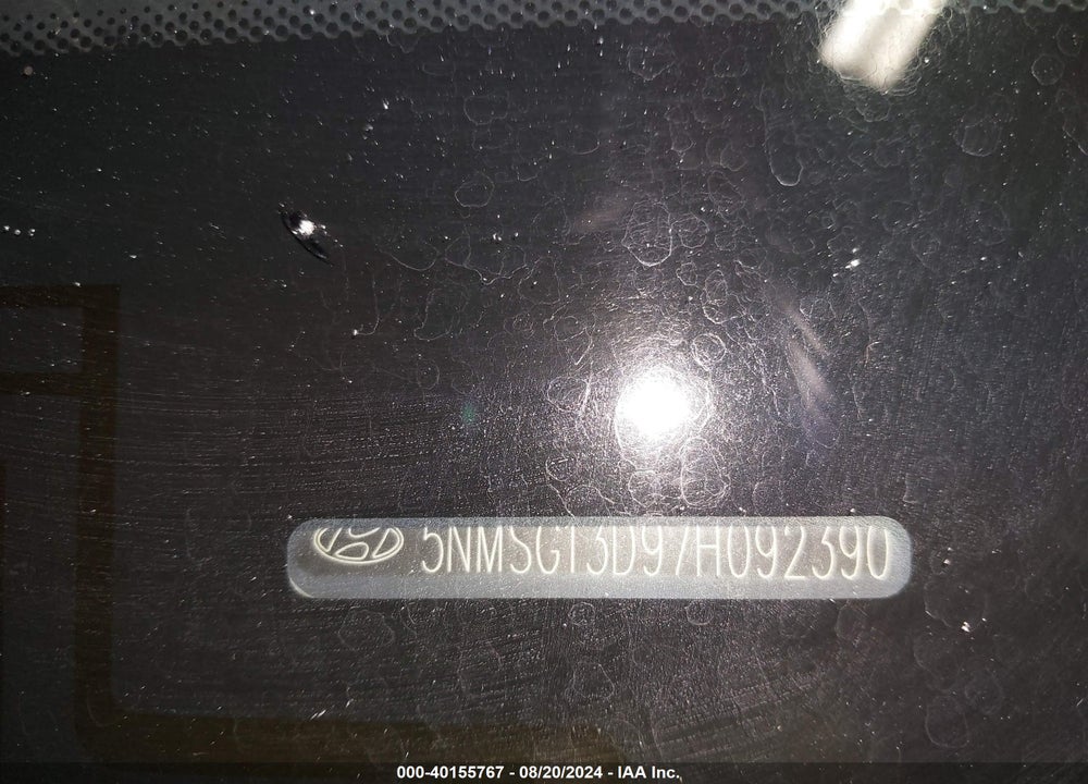 2007 HYUNDAI SANTA FE GLS VIN: 5NMSG13D97H092390