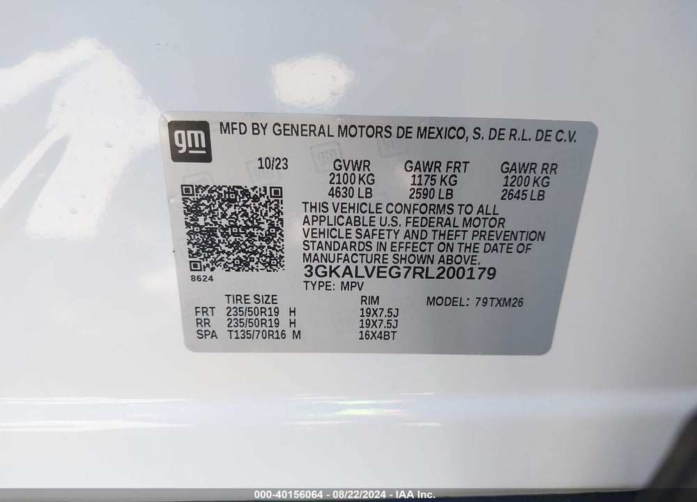 2024 GMC TERRAIN AWD SLT VIN: 3GKALVEG7RL200179