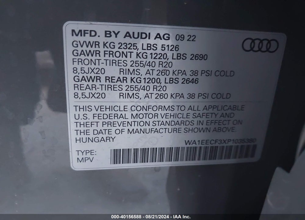 2023 AUDI Q3 PREMIUM PLUS 45 TFSI S LINE QUATTRO TIPTRONIC VIN: WA1EECF3XP1035380