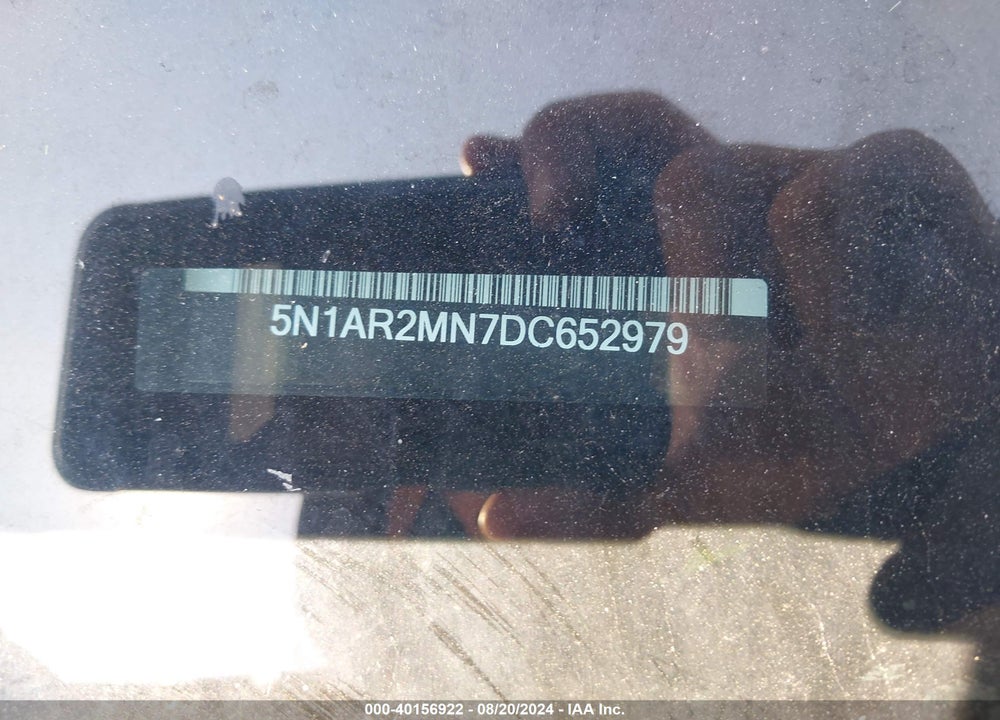 2013 NISSAN PATHFINDER SL VIN: 5N1AR2MN7DC652979