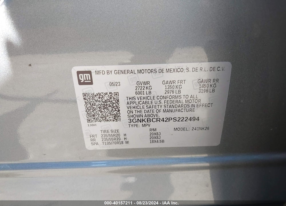 2023 CHEVROLET BLAZER FWD 2LT VIN: 3GNKBCR42PS222494