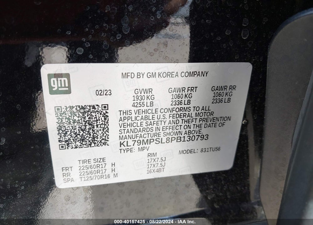 2023 CHEVROLET TRAILBLAZER FWD LT VIN: KL79MPSL8PB130793