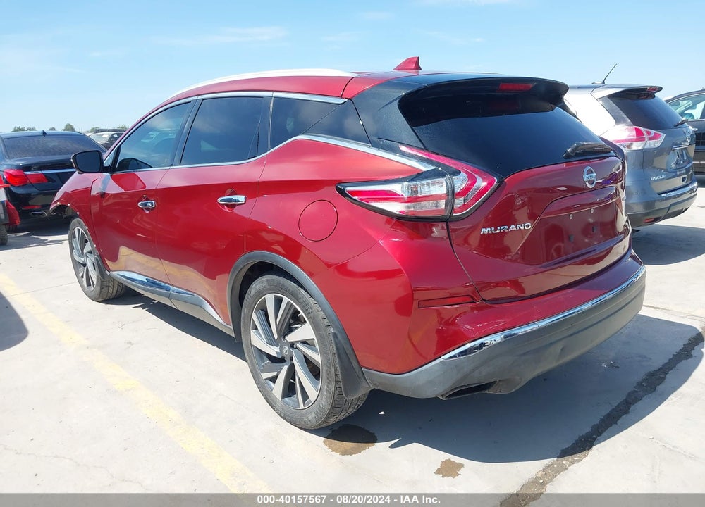 2016 NISSAN MURANO PLATINUM VIN: 5N1AZ2MG7GN168448