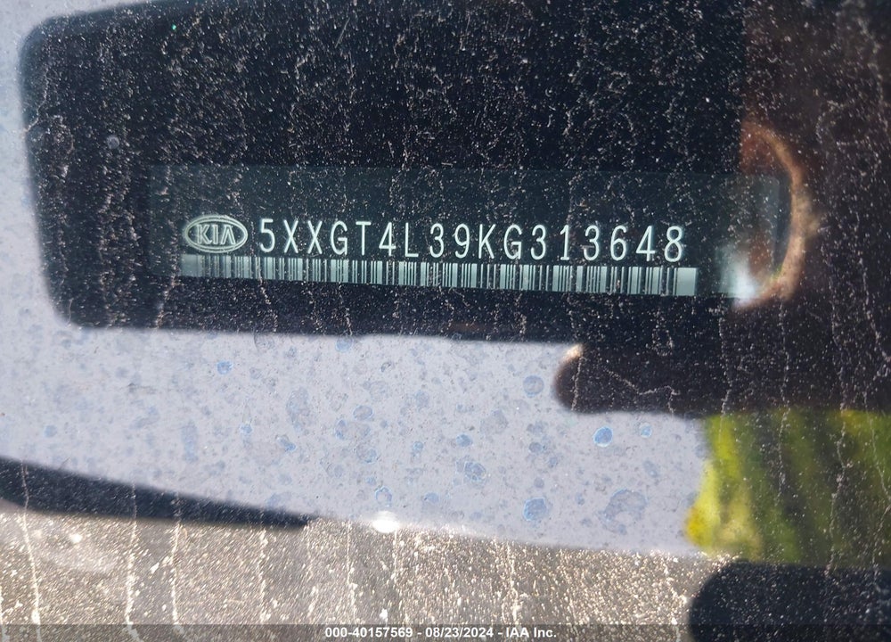 2019 KIA OPTIMA S VIN: 5XXGT4L39KG313648