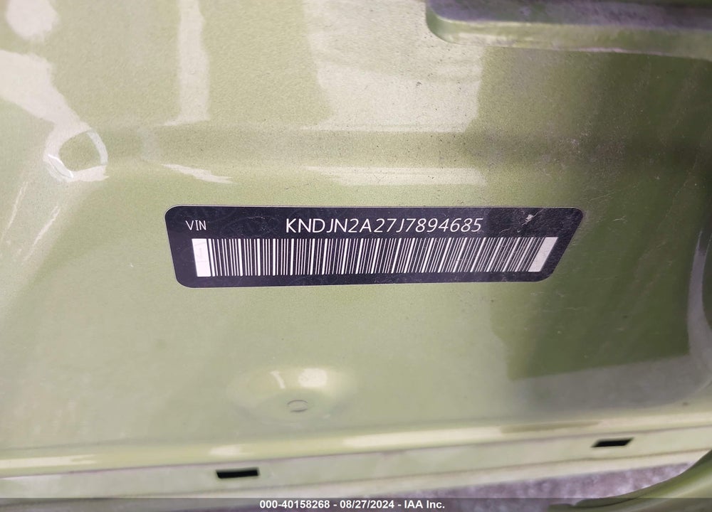2018 KIA SOUL VIN: KNDJN2A27J7894685