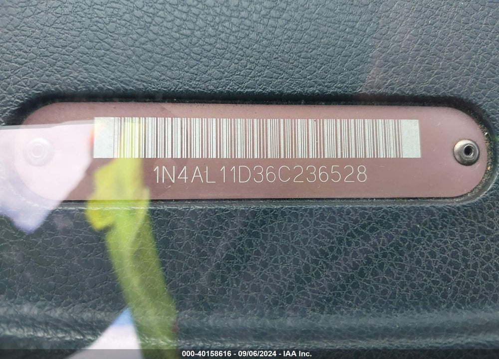 2006 NISSAN ALTIMA 2.5 S VIN: 1N4AL11D36C236528