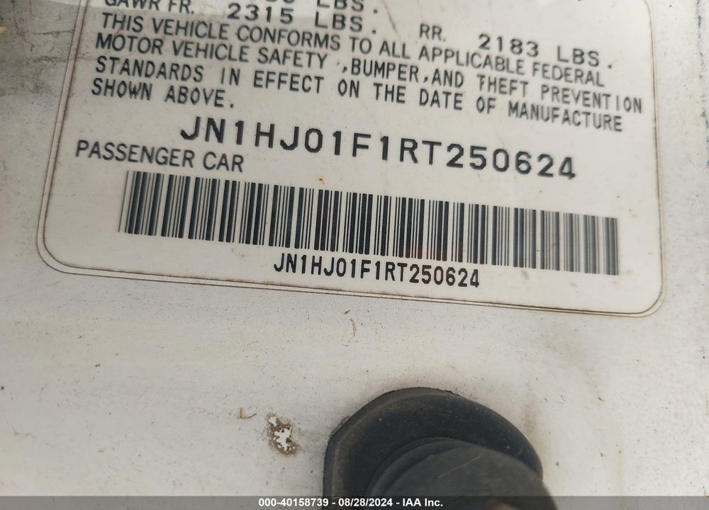 1994 NISSAN MAXIMA GXE VIN: JN1HJ01F1RT250624