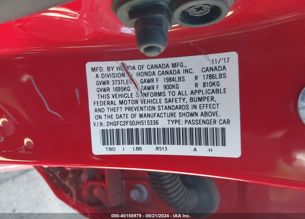 2018 HONDA CIVIC LX VIN: 2HGFC2F50JH515336