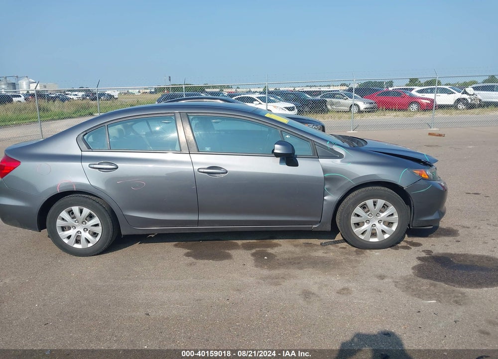 2012 HONDA CIVIC LX VIN: 19XFB2F51CE012348