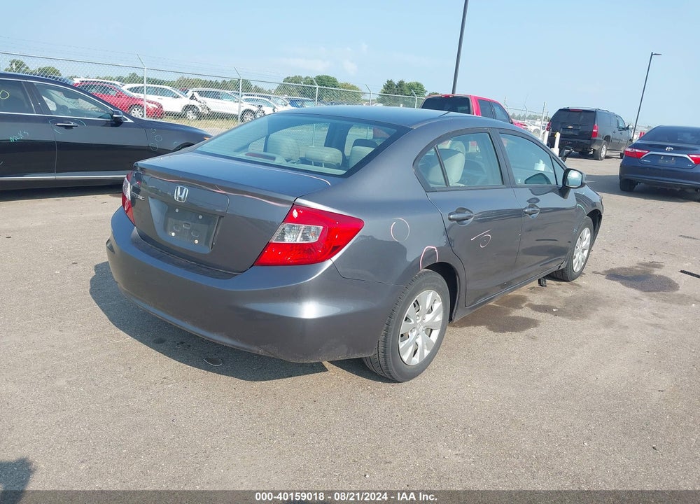 2012 HONDA CIVIC LX VIN: 19XFB2F51CE012348