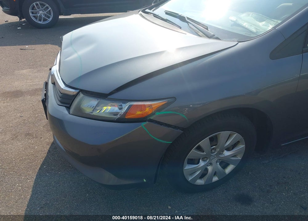 2012 HONDA CIVIC LX VIN: 19XFB2F51CE012348