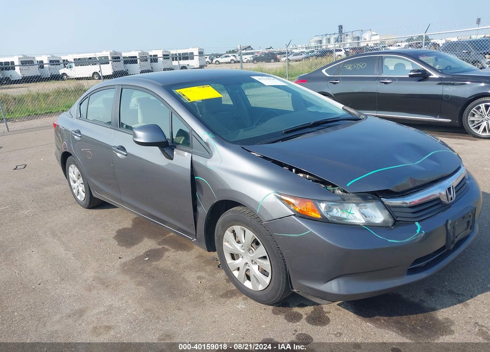2012 HONDA CIVIC LX VIN: 19XFB2F51CE012348