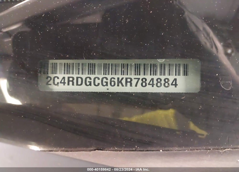 2019 DODGE GRAND CARAVAN SXT VIN: 2C4RDGCG6KR784884