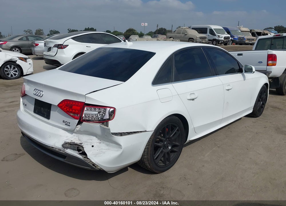 2012 AUDI A4 2.0T PREMIUM VIN: WAUFFAFL2CN009769
