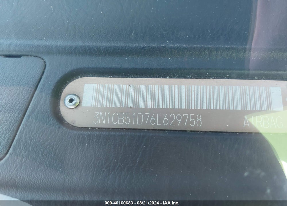 2006 NISSAN SENTRA 1.8S VIN: 3N1CB51D76L629758