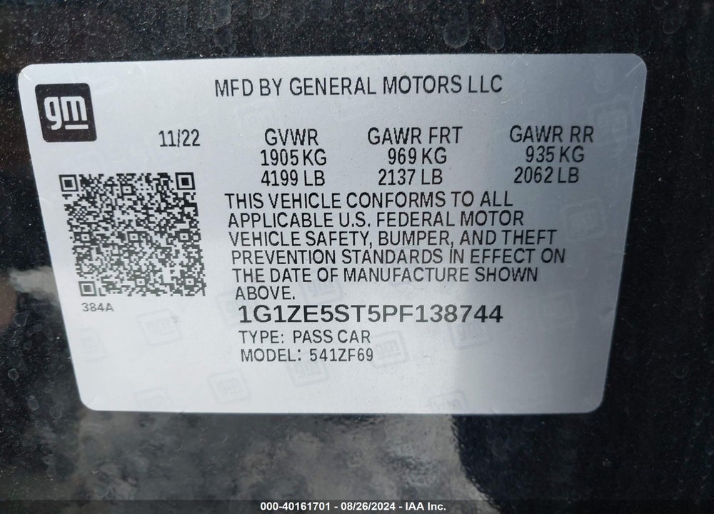 2023 CHEVROLET MALIBU FWD 2LT VIN: 1G1ZE5ST5PF138744