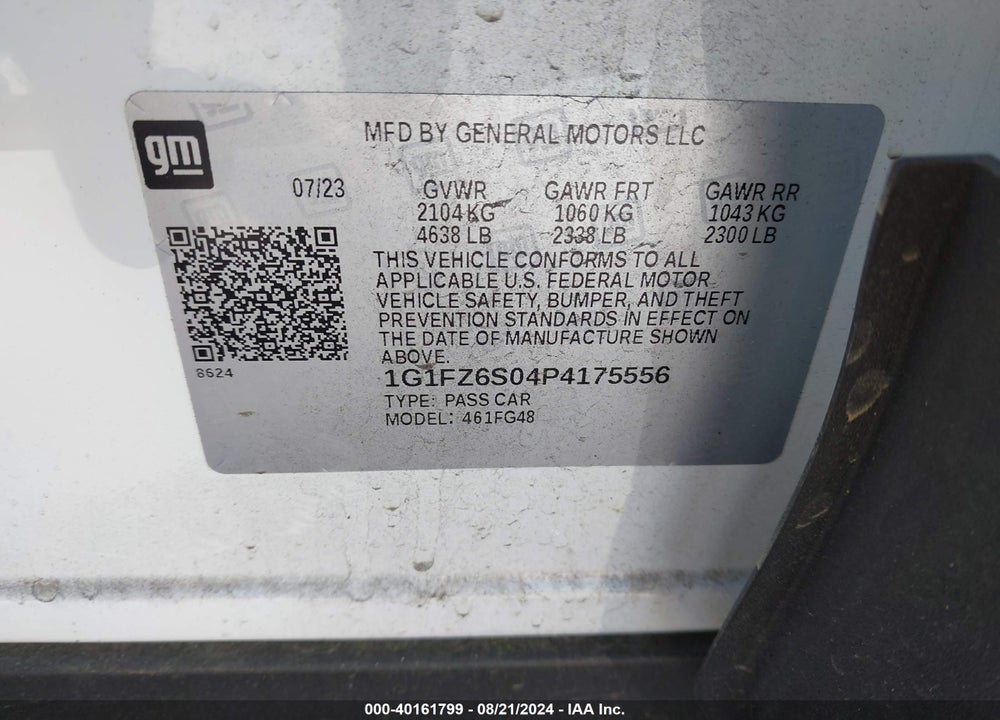 2023 CHEVROLET BOLT EUV FWD PREMIER VIN: 1G1FZ6S04P4175556