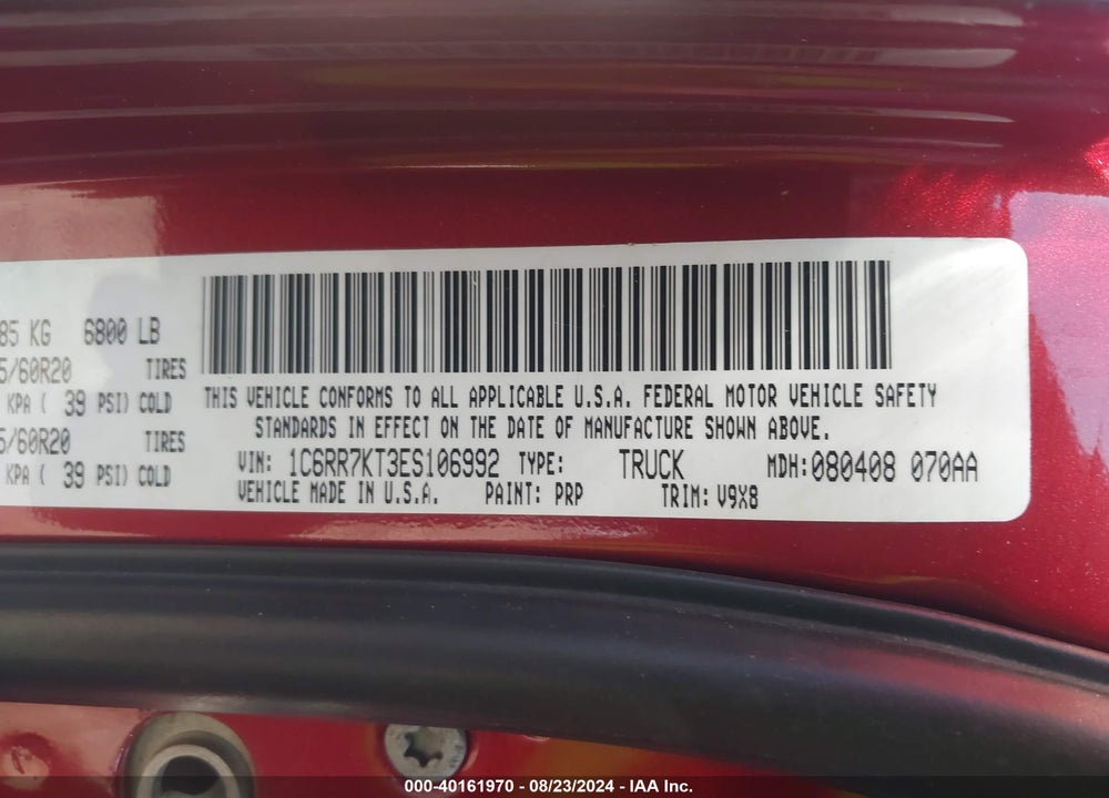 2014 RAM 1500 EXPRESS VIN: 1C6RR7KT3ES106992