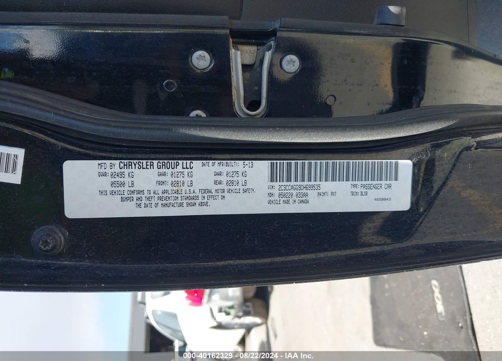 2013 CHRYSLER 300 300S VIN: 2C3CCAGG9DH699535