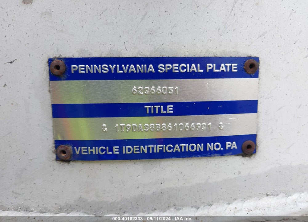 2006 TRAILSTAR INTERNATIONAL DUMP VIN: 1T9DA38B861066931