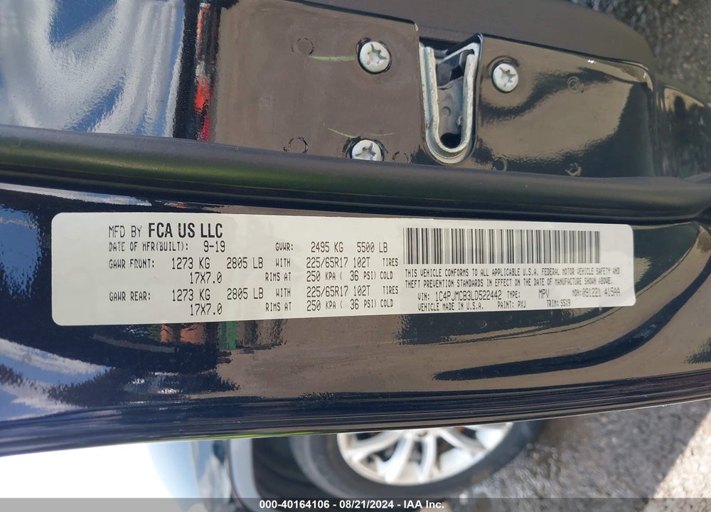 2020 JEEP CHEROKEE LATITUDE 4X4 VIN: 1C4PJMCB3LD522442