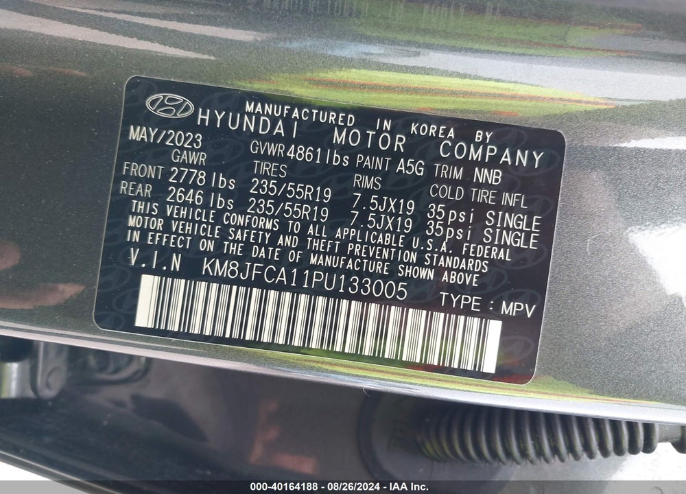 2023 HYUNDAI TUCSON HYBRID SEL CONVENIENCE VIN: KM8JFCA11PU133005