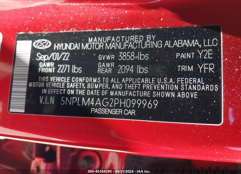 2023 HYUNDAI ELANTRA SEL VIN: 5NPLM4AG2PH099969