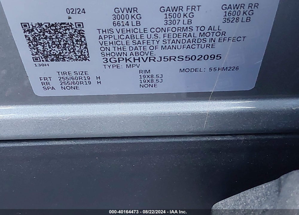 2024 HONDA PROLOGUE AWD EX VIN: 3GPKHVRJ5RS502095