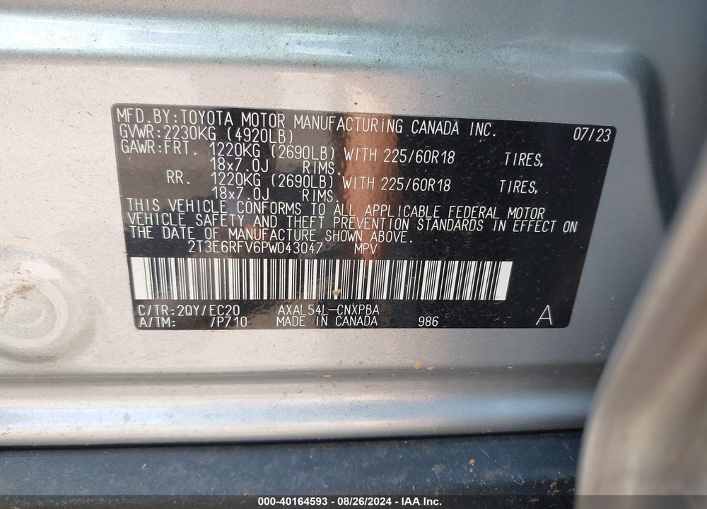 2023 TOYOTA RAV4 HYBRID XSE VIN: 2T3E6RFV6PW043047