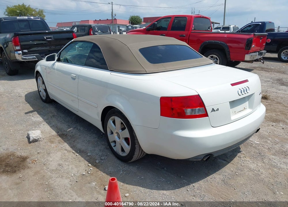 2004 AUDI A4 1.8T VIN: WAUAC48H64K010133