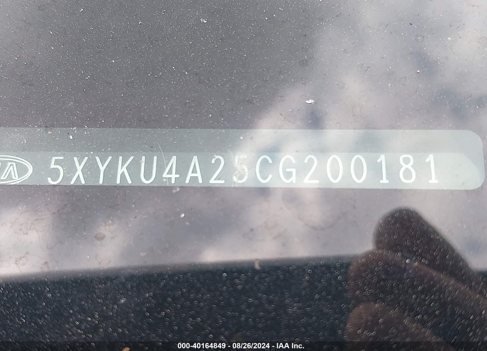 2012 KIA SORENTO EX V6 VIN: 5XYKU4A25CG200181