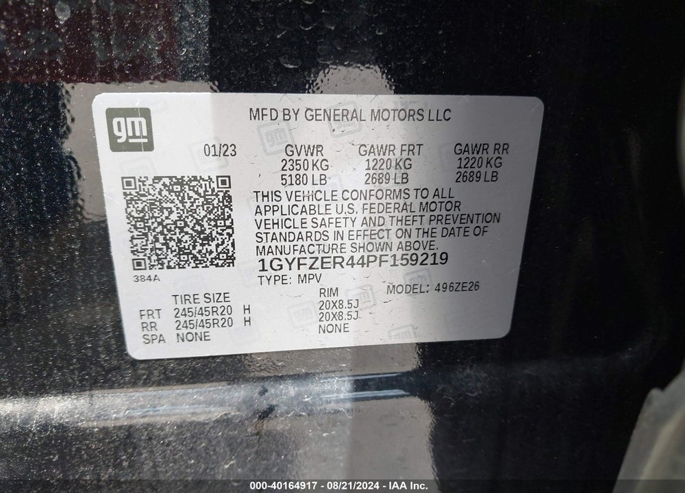 2023 CADILLAC XT4 FWD SPORT VIN: 1GYFZER44PF159219