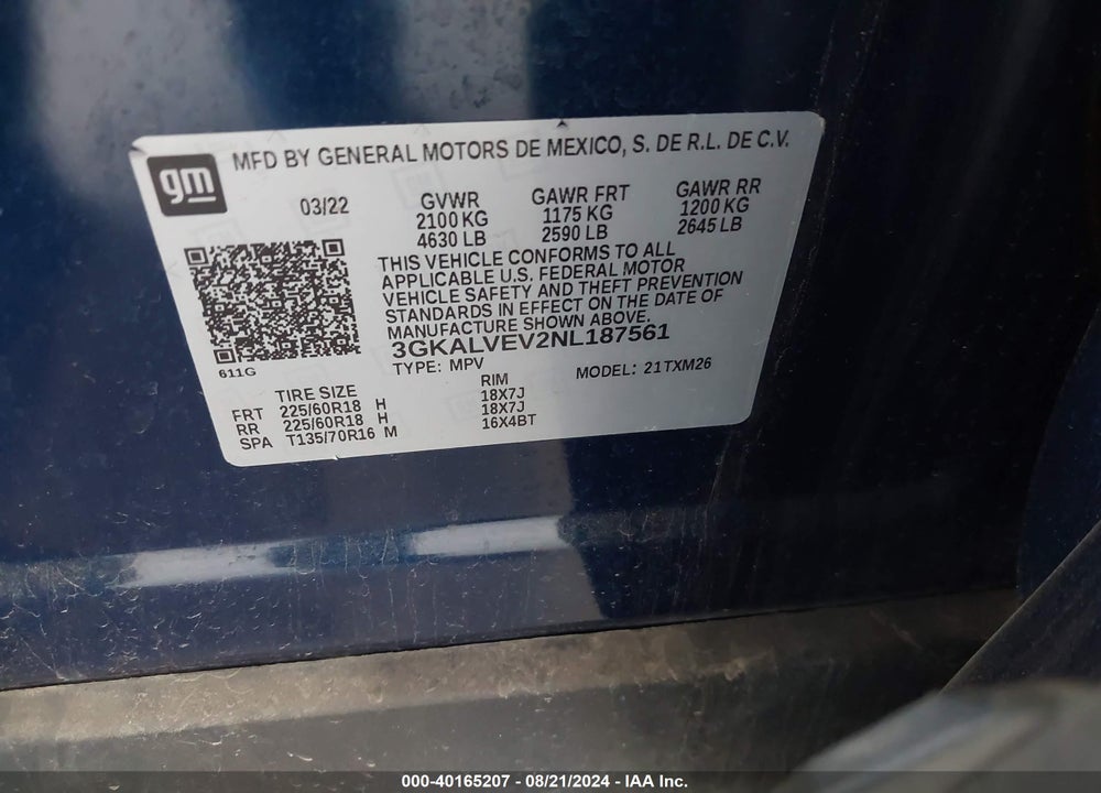 2022 GMC TERRAIN AWD SLT VIN: 3GKALVEV2NL187561