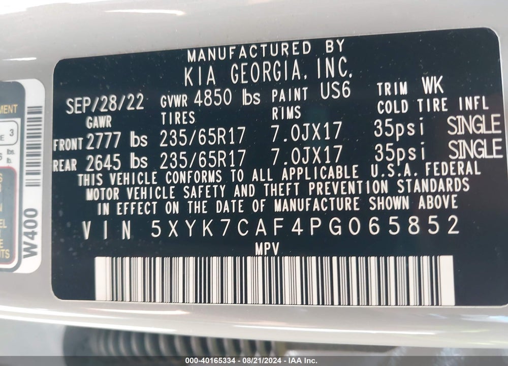 2023 KIA SPORTAGE X-PRO PRESTIGE VIN: 5XYK7CAF4PG065852
