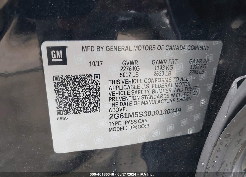 2018 CADILLAC XTS LUXURY VIN: 2G61M5S30J9130349