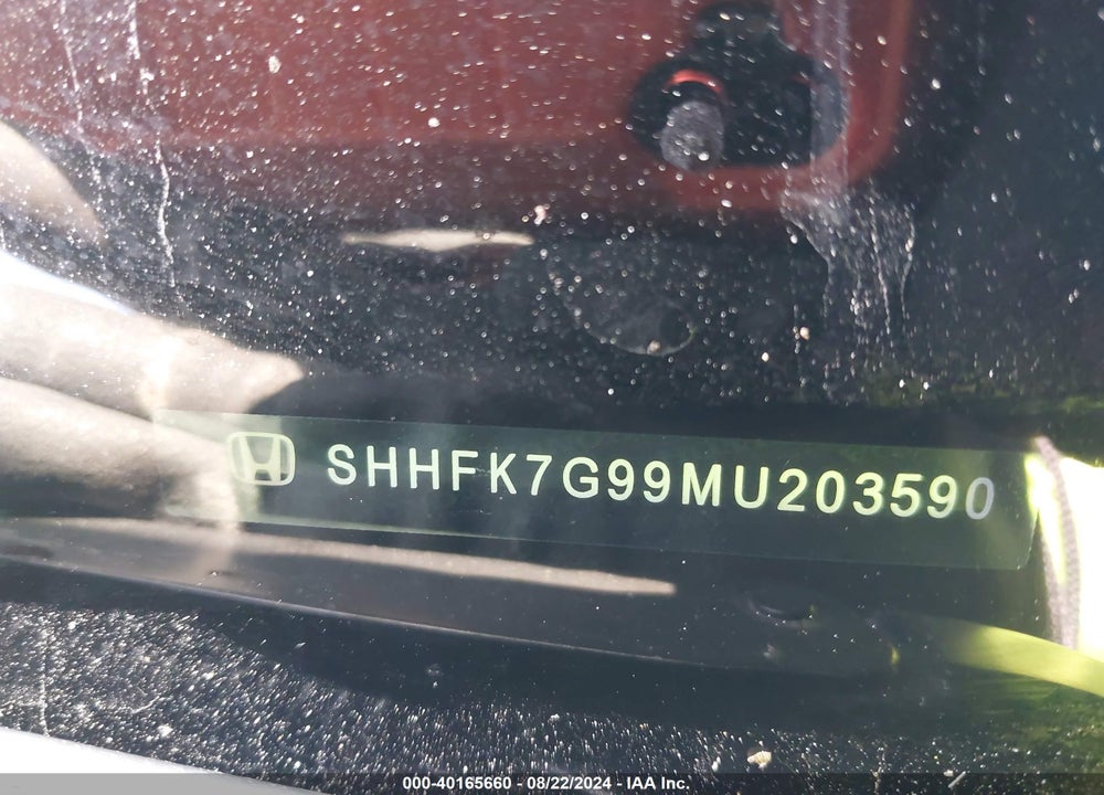 2021 HONDA CIVIC SPORT TOURING VIN: SHHFK7G99MU203590