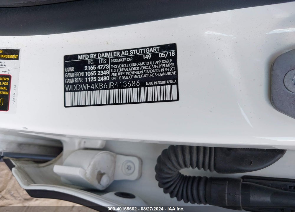 2018 MERCEDES-BENZ C 300 4MATIC VIN: WDDWF4KB6JR413686