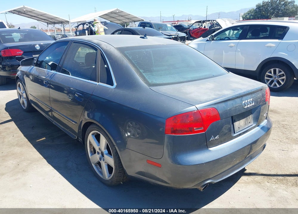2007 AUDI A4 2.0T VIN: WAUBF78E67A101674