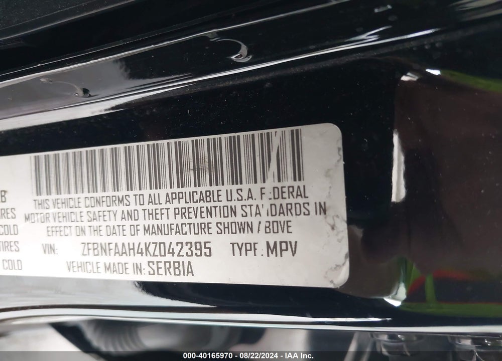 2019 FIAT 500L POP VIN: ZFBNFAAH4KZ042395
