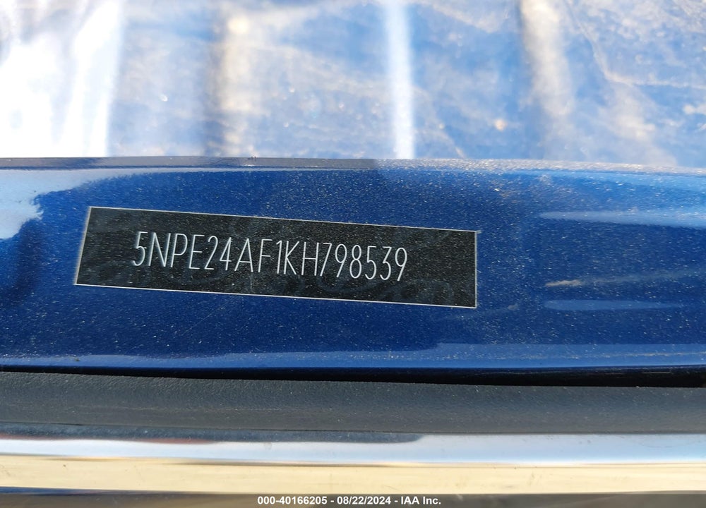 2019 HYUNDAI SONATA SE VIN: 5NPE24AF1KH798539