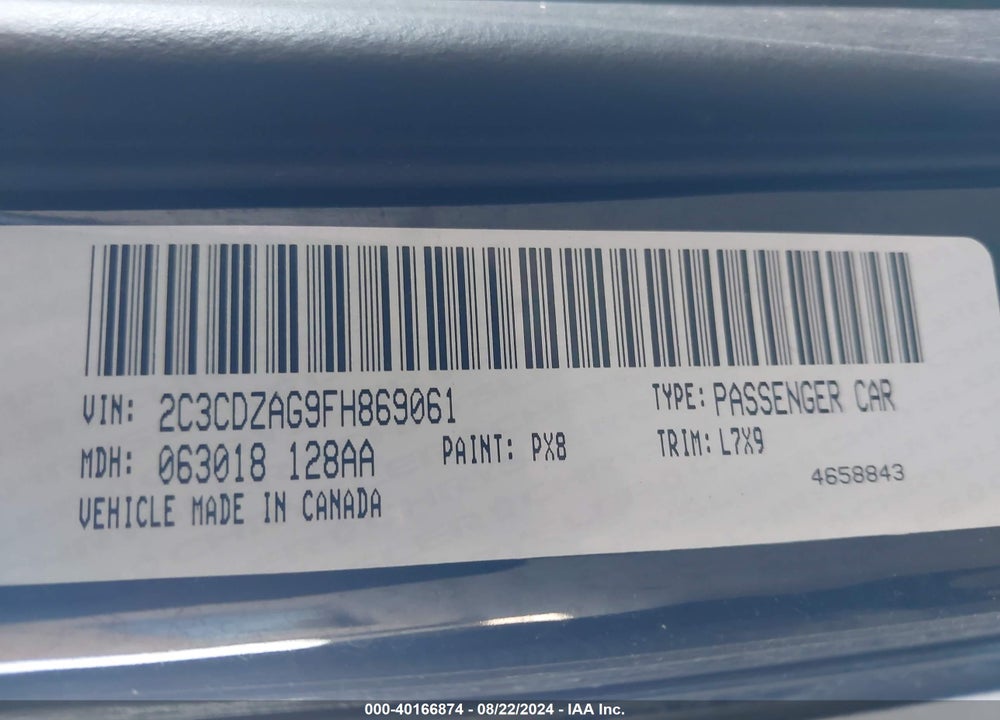 2015 DODGE CHALLENGER SXT VIN: 2C3CDZAG9FH869061