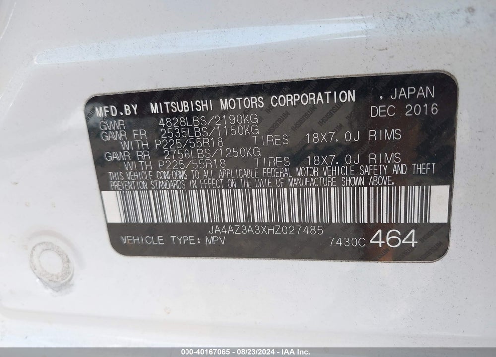 2017 MITSUBISHI OUTLANDER SE/SEL VIN: JA4AZ3A3XHZ027485