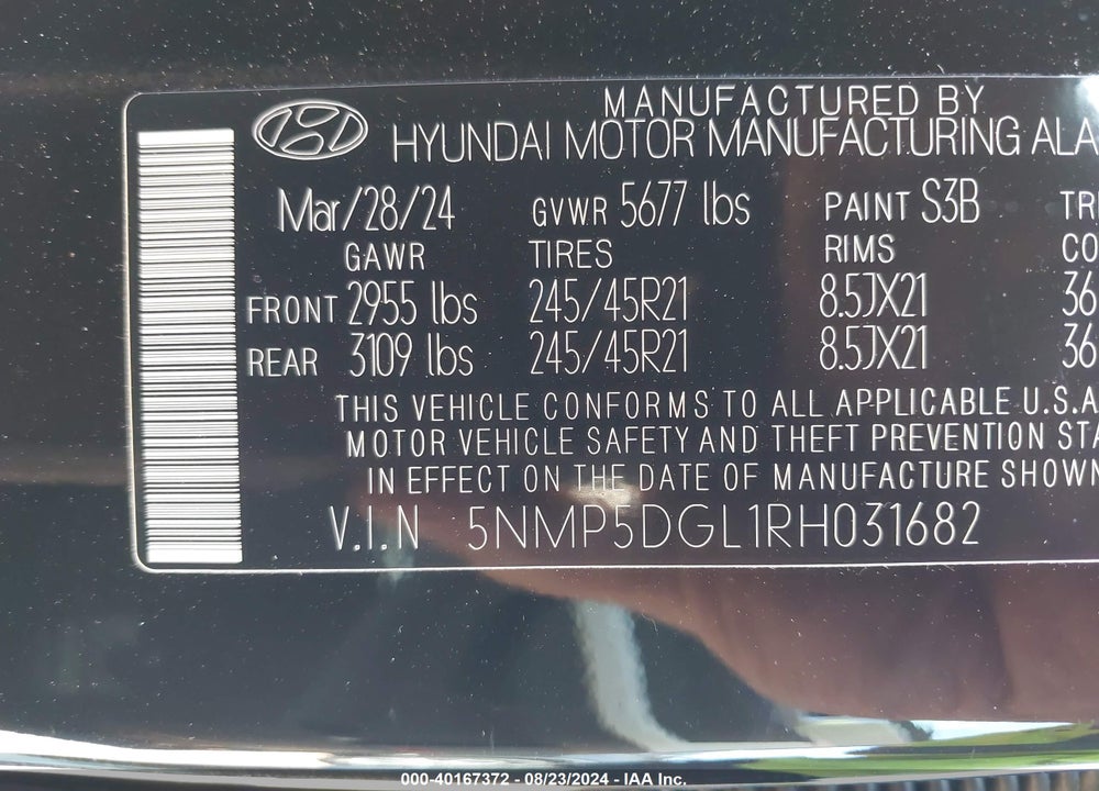 2024 HYUNDAI SANTA FE CALLIGRAPHY VIN: 5NMP5DGL1RH031682