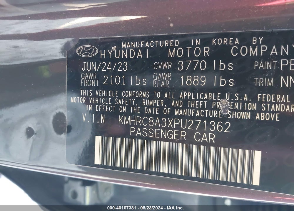 2023 HYUNDAI VENUE LIMITED VIN: KMHRC8A3XPU271362