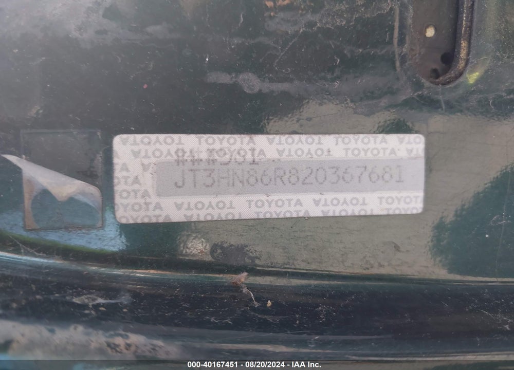 2002 TOYOTA 4RUNNER SR5 V6 VIN: JT3HN86R820367681