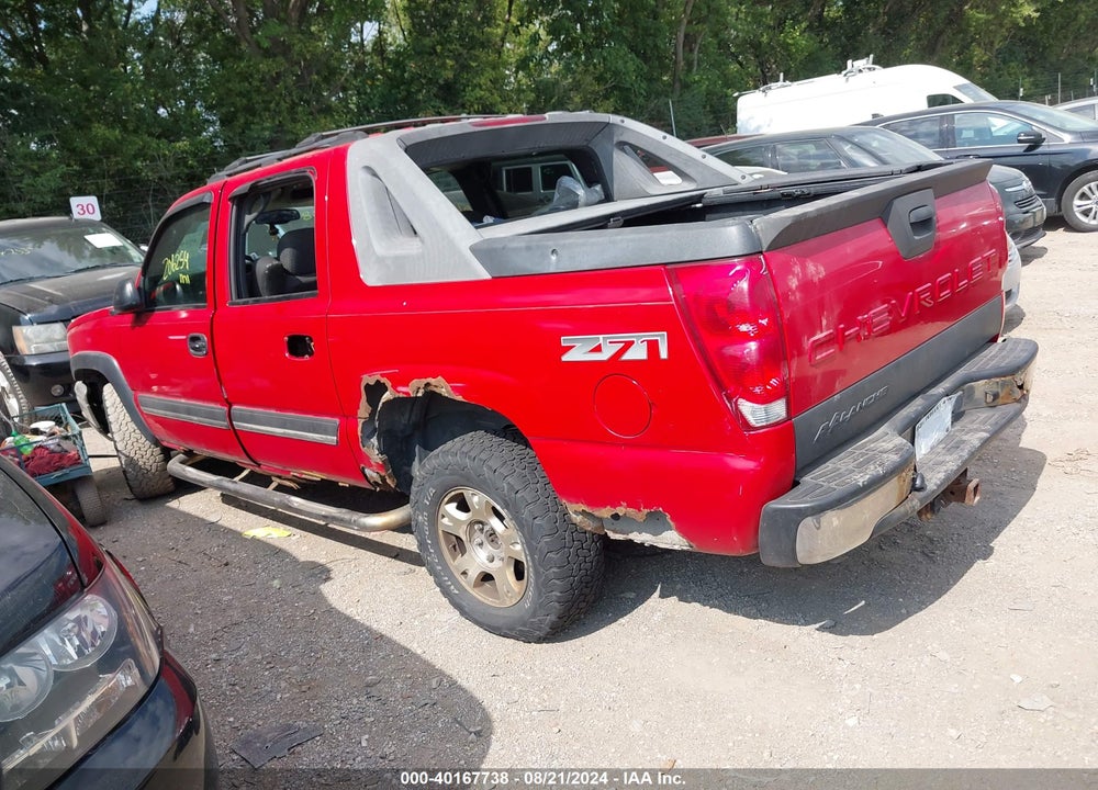 2004 CHEVROLET AVALANCHE 1500 VIN: 3GNEK12T14G307716
